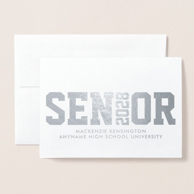 Moderner Foto-Abschluss für Senior Block Folienkarte (Vorderseite mit Umschlag)