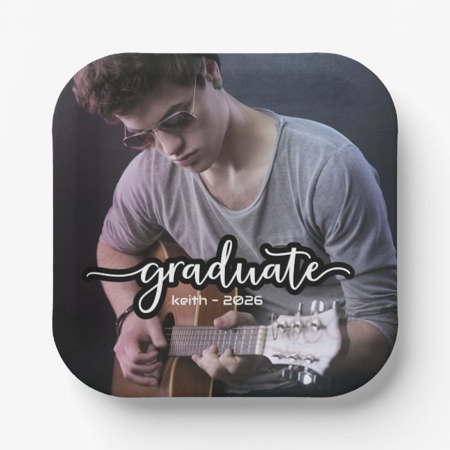 Moderner Foto Abschluss Pappteller (Vorderseite)