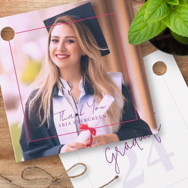 Moderner Foto Abschluss Umschlag Aufkleber Geschenkanhänger (Von Creator hochgeladen)