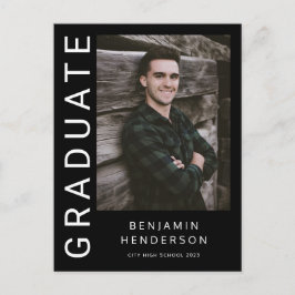 Moderner Foto Boy 2023 Abschluss Ankündigung Postkarte