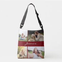 Moderner Foto Collage Burgundy Dog