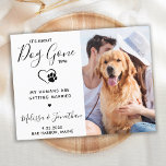 Moderner Foto Funny Pet Wedding Hund Save the Date Ankündigungspostkarte<br><div class="desc">Es geht um Hund-Gone-Zeit! Lass Deinen besten Hund mit diesem modernen und lustigen 'Es geht um Hunde-Gone-Zeit' verkünde ich 'My Humans Are Getting Married'' Hunde-Verlobung-Ausweiskarten. Passen Sie Ihr Lieblings-Foto an und personalisieren Sie es mit Namen, optionalem Datum und Verlobung-Nachricht . Dieser Hund Ankündigung Datum freihalten ein Hit mit deiner Familie...</div>