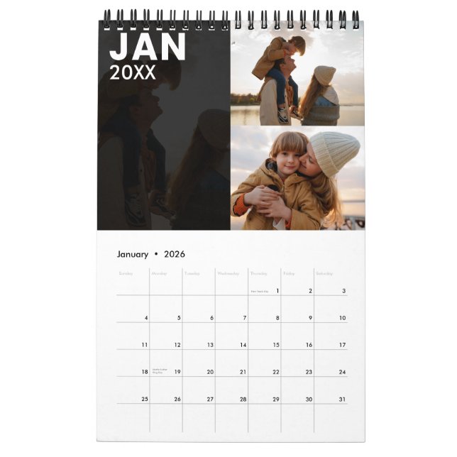 Moderner Foto-Kalender für benutzerdefinierte Fami Kalender (Jan 2026)