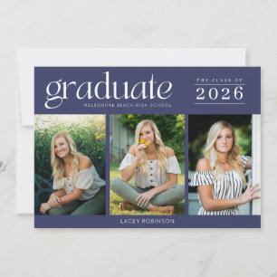 Moderner Foto Navy Blue High School Abschluss