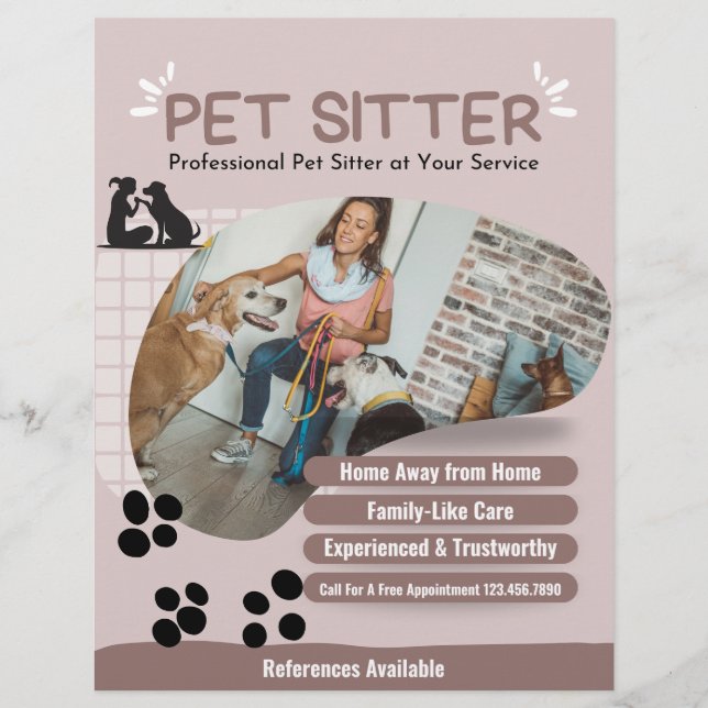 Moderner Foto Pet Sitter Flyer (Vorne)