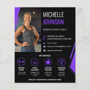 Moderner Foto-QR-Code Fitnesscoach für Frauen Flyer