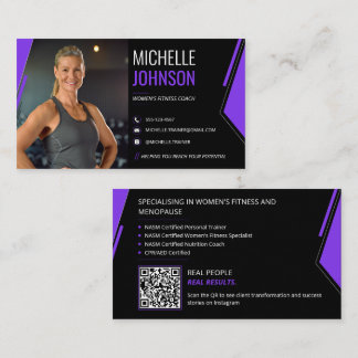 Moderner Foto-QR-Code-Fitnesscoach Visitenkarte