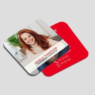 Moderner Foto-QR-Code - Verbinde dich mit mir - Ro Quadratische Visitenkarte