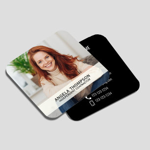 Moderner Foto-QR-Code - Verbinde dich mit mir - Sc Quadratische Visitenkarte