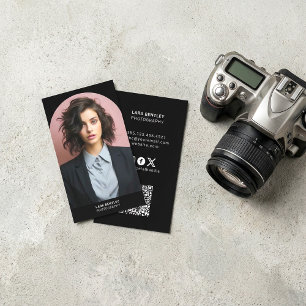 Moderner Foto-Stylist Social Media QR-Code Visitenkarte