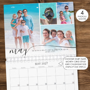 Moderner Fotocollage-Kalender mit 4 Fotos pro Mona Kalender