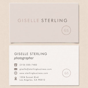 Moderner Fotograf Blush Pink Minimalistisch Luxus Visitenkarte