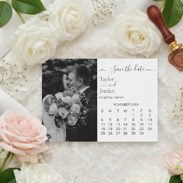 Moderner Fotokalender | Minimalistisch Schwarz und Save The Date