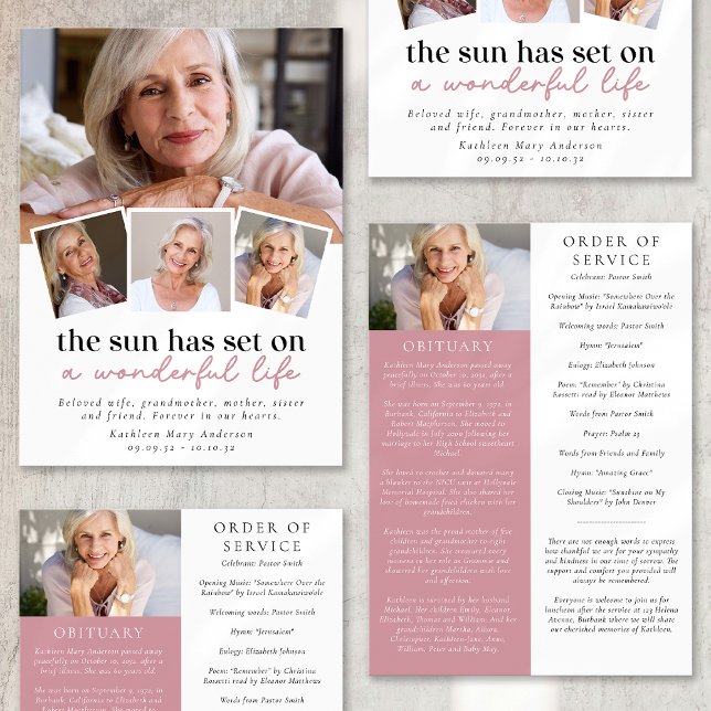 Moderner Fotomaterial Bestattungsorden Ankündigung (Von Creator hochgeladen)