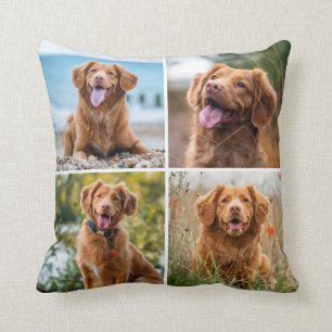 Moderner Fotomaterial Weißer Hund Kissen