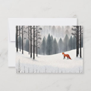 Moderner Fox im Winter Forest Weihnachtskarte Mitteilungskarte