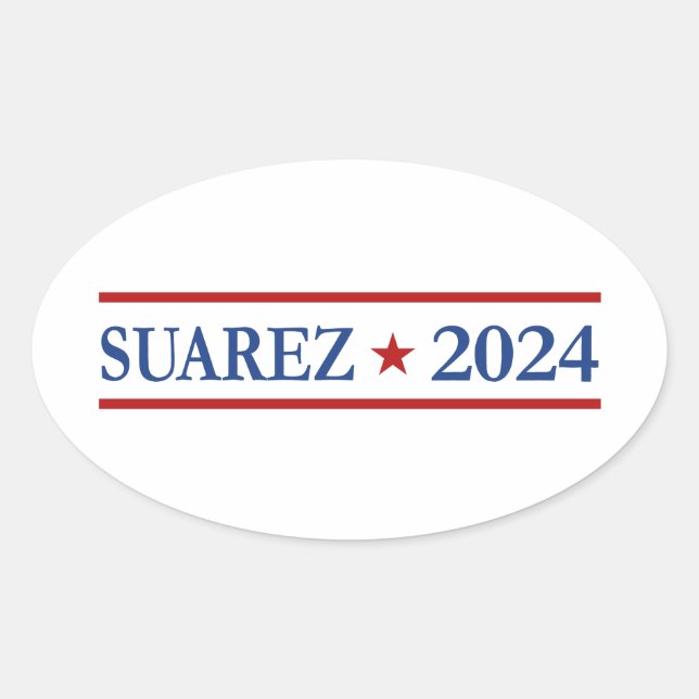 Moderner Francis Suarez 2024 US-Präsident Ovaler Aufkleber (Vorderseite)