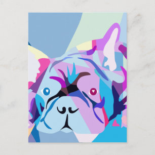Moderner Französischer Bulldogge Postkarte