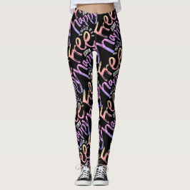Moderner freier und glücklicher Regenbogen Typo Do Leggings