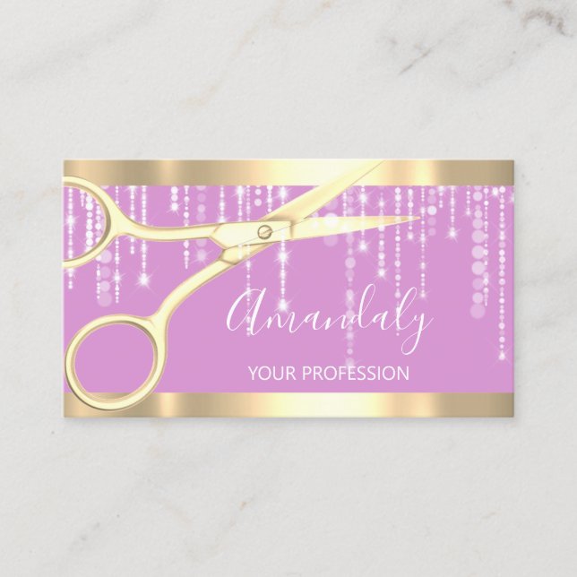 Moderner Friseur Coiffeur Schere Tropfen Park Visitenkarte (Vorderseite)