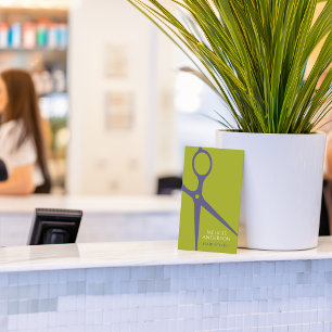 Moderner Friseur Grafik Grün Lila Visitenkarte