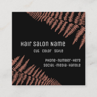 Moderner Friseur | Mauve Ferns - Quadratische Visitenkarte