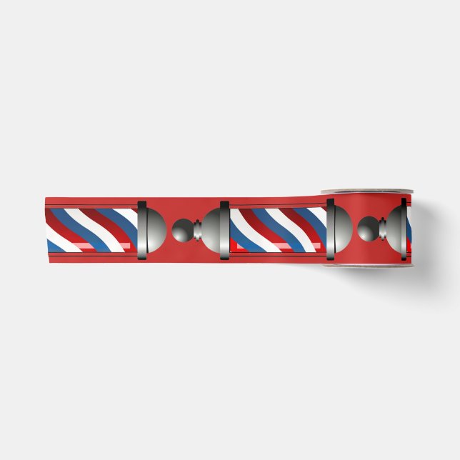 Moderner Friseur Pole Satinband (Vorderseite)