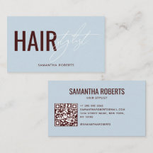 Moderner Friseur QR-Code blau rot