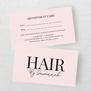 Moderner Friseur-Termin Pink Blush Visitenkarte