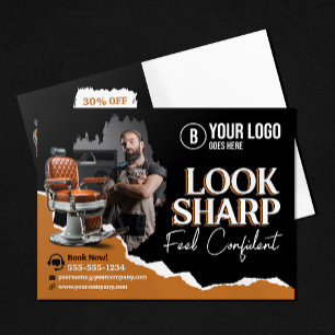 Moderner Friseurstuhl für Herren Friseur Friseuse Postkarte