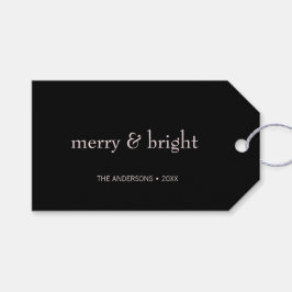 Moderner frohe und helle Weihnachten Rosa Schwarze Geschenkanhänger