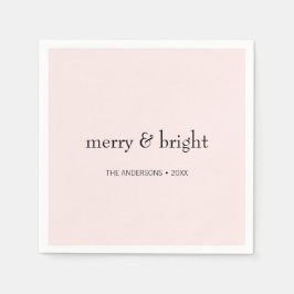 Moderner frohe und helle Weihnachten Rosa Schwarze Serviette
