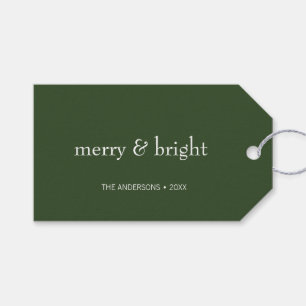 Moderner, fröhlicher und heller grüner Weihnachtsu Geschenkanhänger