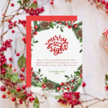 Moderner, fröhlicher und heller Script Foliage Kre Feiertagskarte<br><div class="desc">Moderne,  fröhliche und helle Script Foliage Wreath Holiday Card</div>