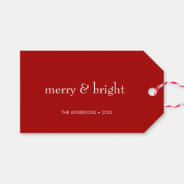 Moderner, fröhlicher und heller Weihnachtsurlaub Geschenkanhänger
