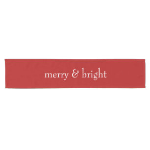 Moderner, fröhlicher und heller Weihnachtsurlaub Kurzer Tischläufer