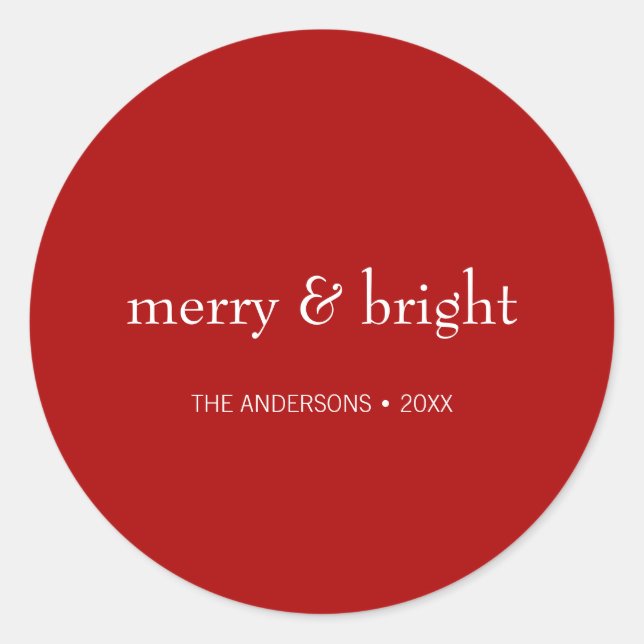 Moderner, fröhlicher und heller Weihnachtsurlaub Runder Aufkleber (Vorderseite)