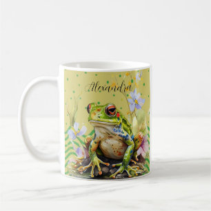 Moderner Frosch-Wasserfarben-Spaß-Witz Kaffeetasse