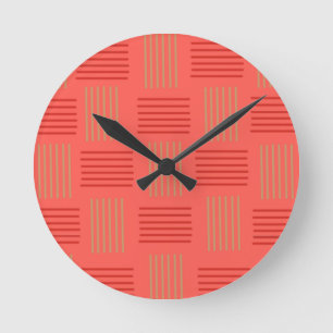 Moderner Frühling/Sommerwoche Mitte des Jahrhunder Runde Wanduhr