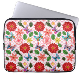 Moderner Frühlingsgarten Schmetterling Floral  Laptopschutzhülle