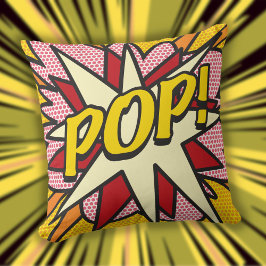 Moderner Fun Typografischer geometrischer Comic PO Kissen