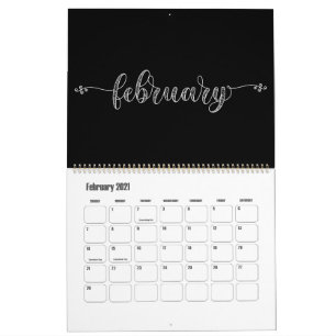 Moderner Funky Black and White Calendar Kalender