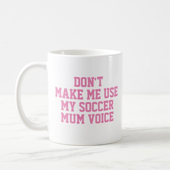 Moderner Fußball-Mumm-Fußball-Trainer Kaffeetasse (Links)