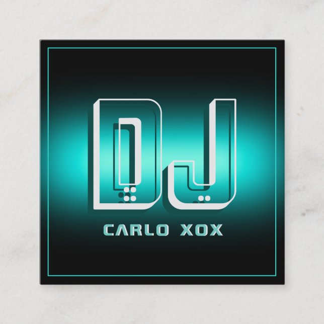 Moderner futuristischer abstrakt DJ  Quadratische Visitenkarte (Vorderseite)