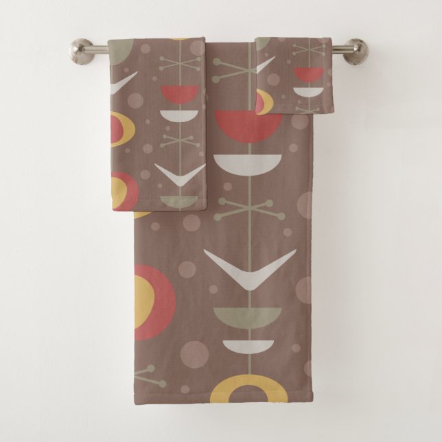 Moderner Garten Brown Badhandtuch Set (Insitu)