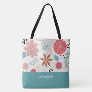 Moderner Garten Mit Monogramm Tote Tasche