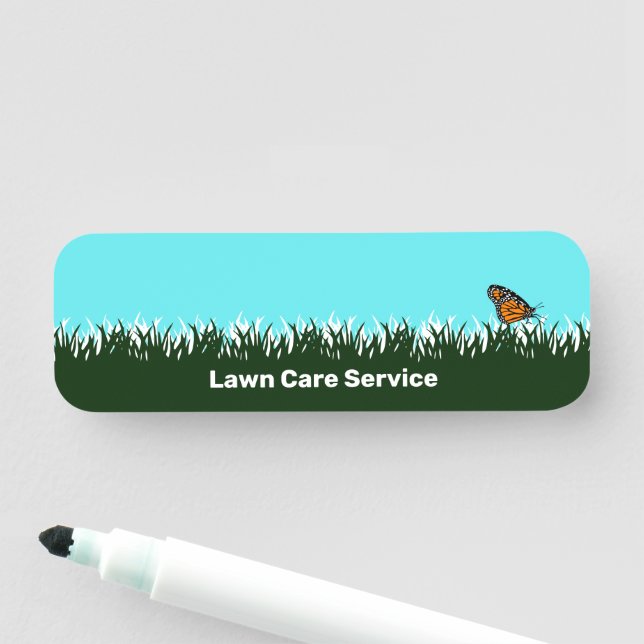 Moderner Garten Service Rasen Silhouette trockene  Namensschild (Beispiel)