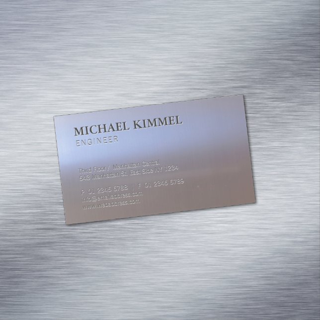 Moderner, gebürsteter MetallLook S01 kundenspezifi Magnetische Visitenkarte (Beispiel)