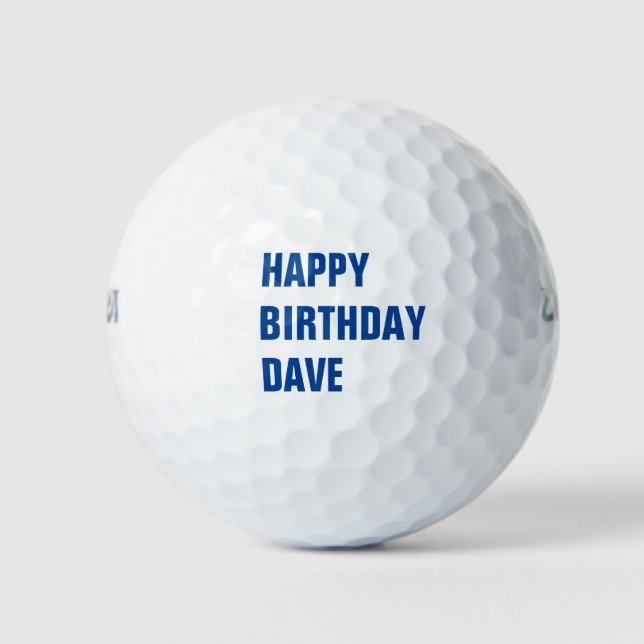 Moderner Geburtstag: Golfer Name Golfball (Vorderseite)