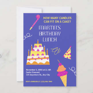 Moderner Geburtstagskuchen Einladung